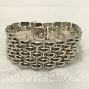 Vintage Italian Genuine Sterling Silver Bead-Link Bracelet